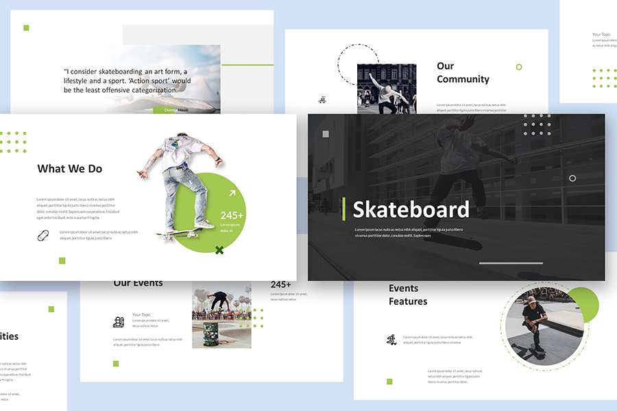 Skateboard Powerpoint Presentation Template, Presentation Templates
